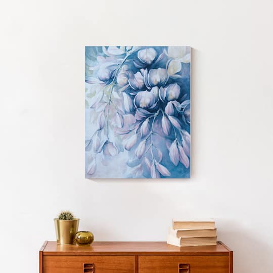 Blue Iris Painting 16" x 20" Canvas Wall Art